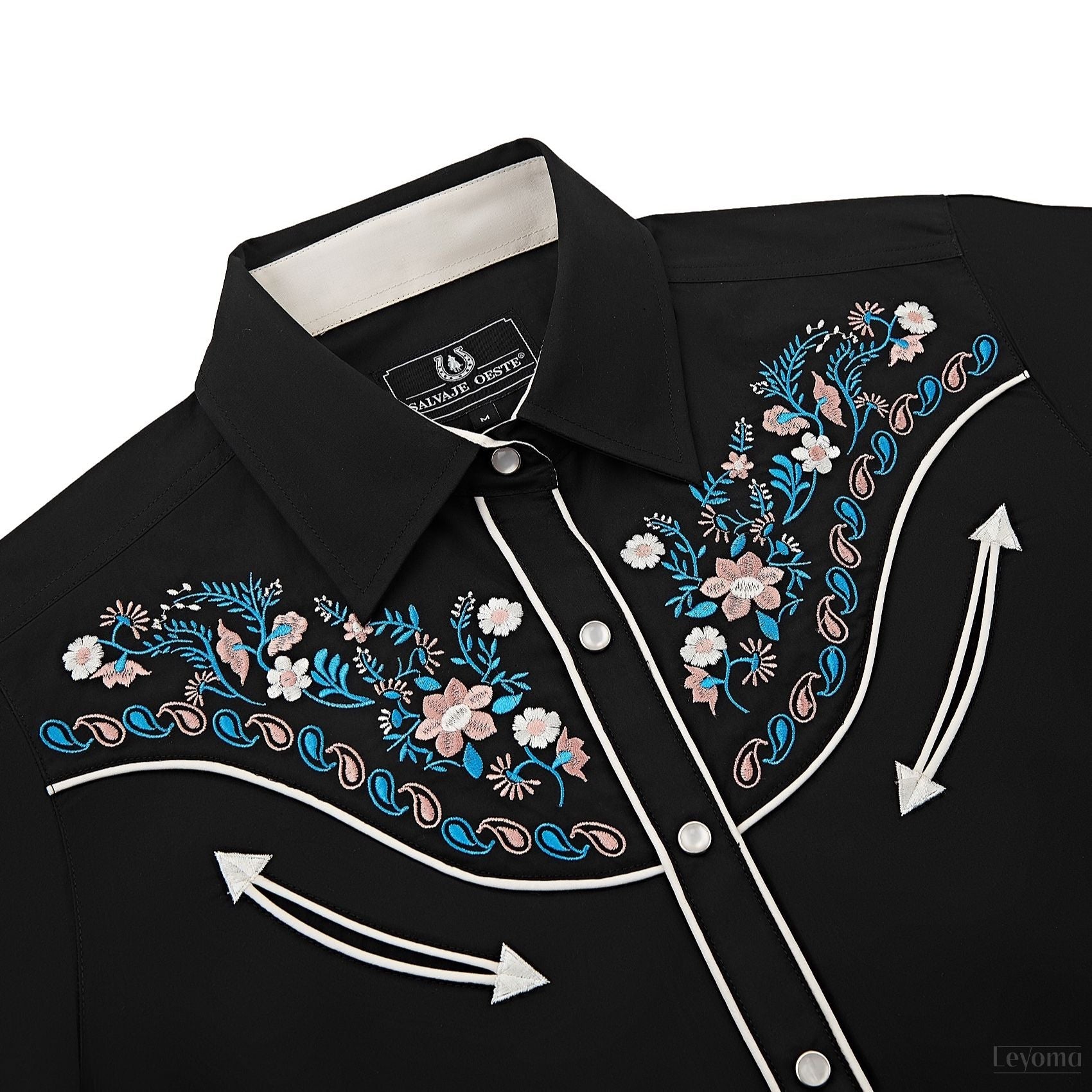 Women's Midnight Bouquet Embroidered Western Pearl Snap Shirt