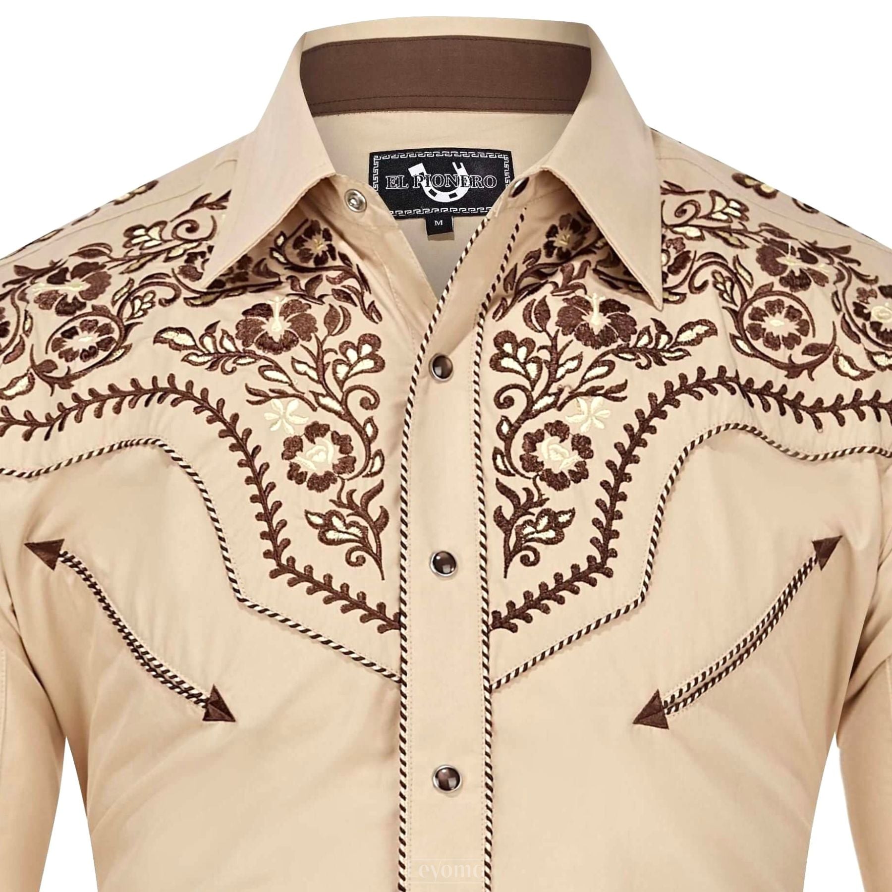 El Jefe Men's Embroidered Western Pearl Snap Shirt