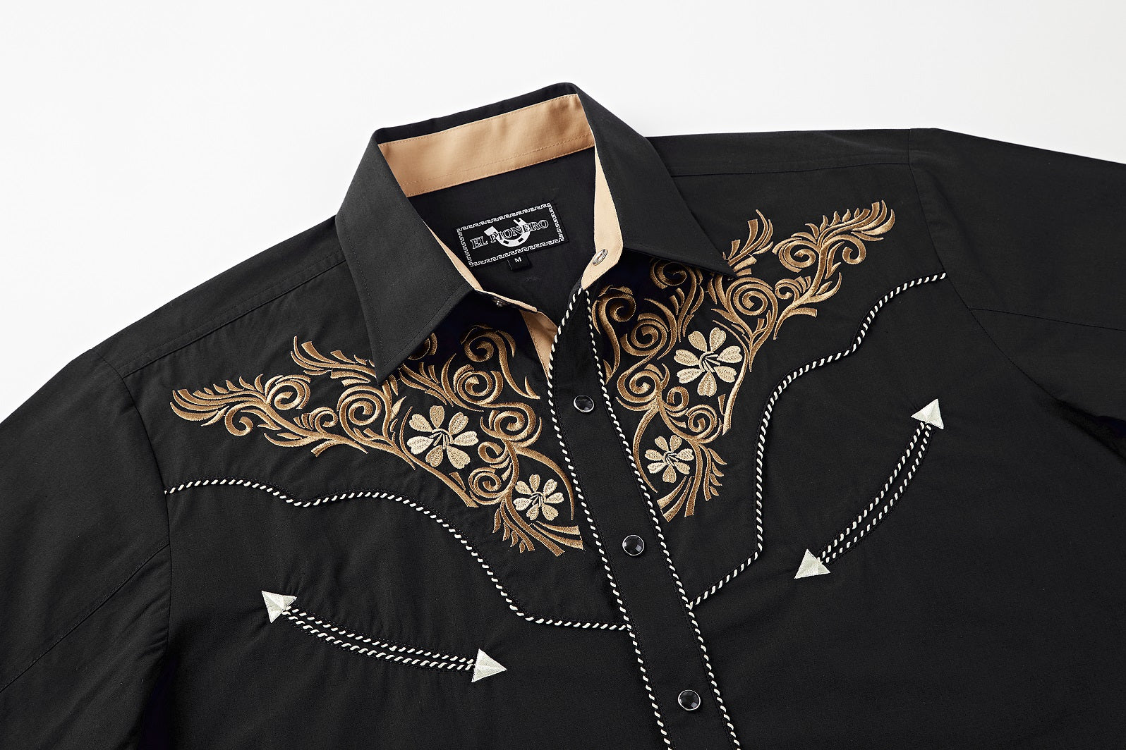 Moonlight Maverick Men's Embroidered Western Pearl Snap Shirt