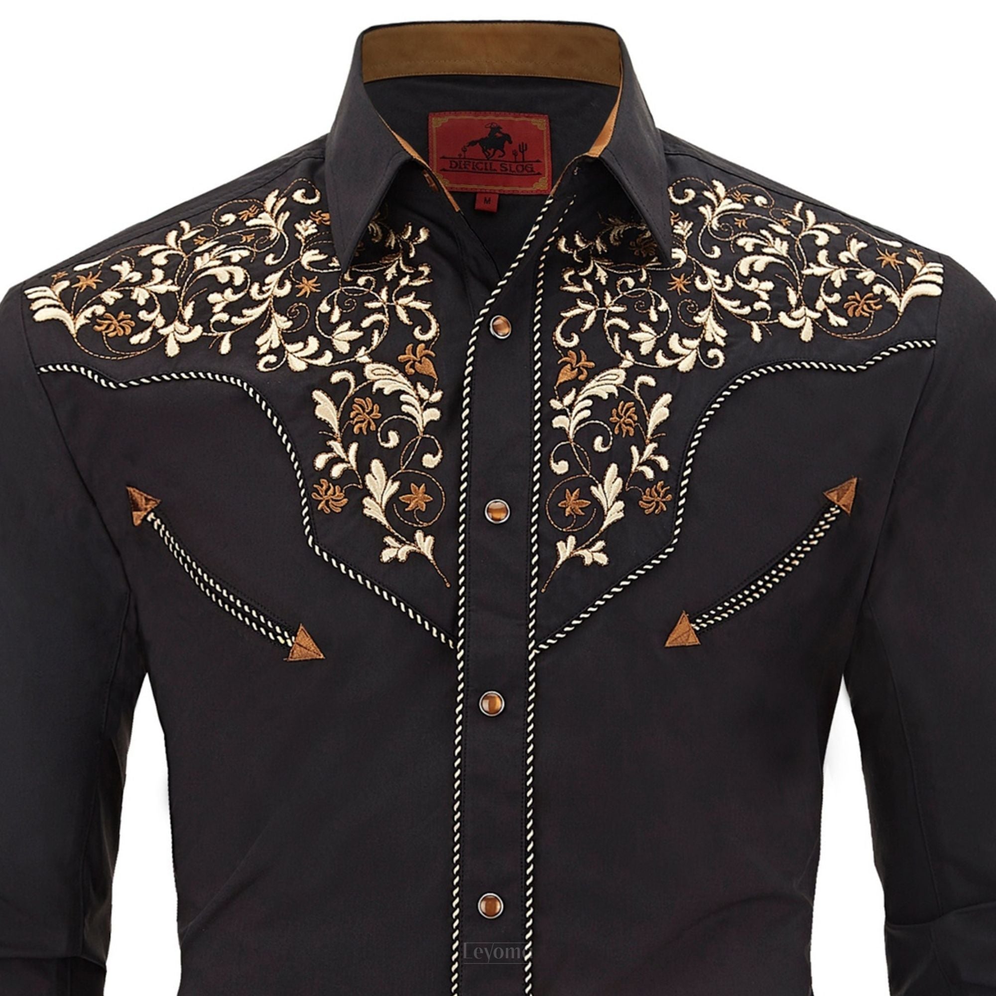 Midwest Traveler Men's Embroidered Western Pearl Snap Shirt