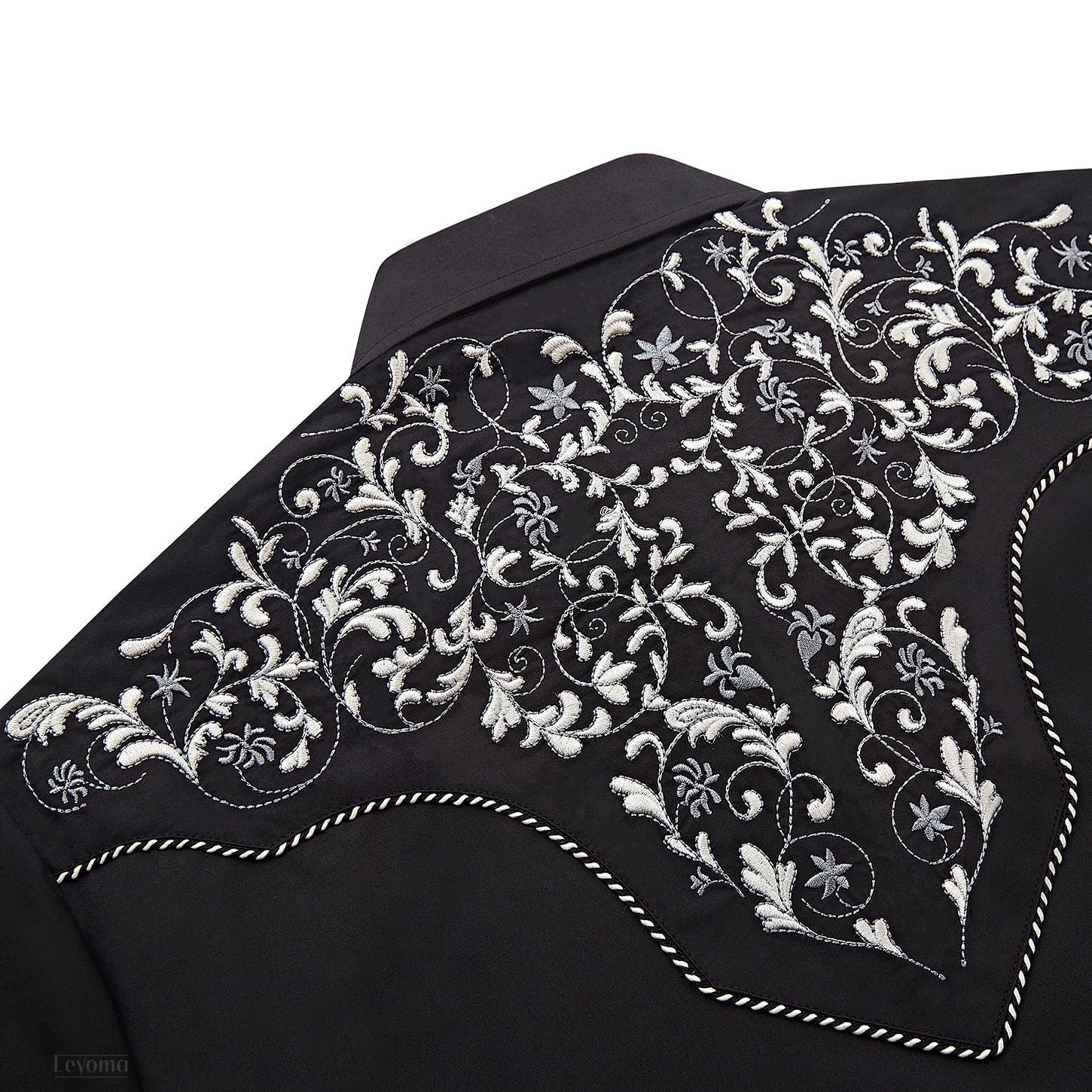 Fiero Sombra Men's Embroidered Western Pearl Snap Shirt