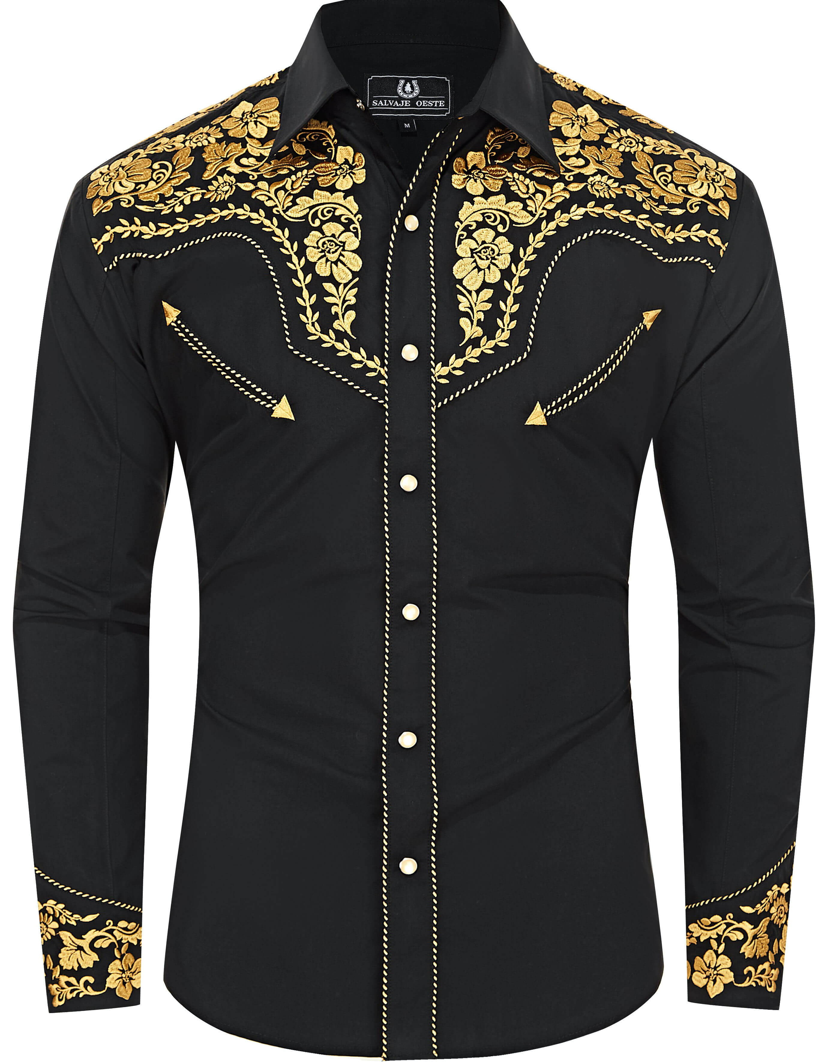 Lonesome Ranger Men's Embroidered Western Pearl Snap Shirt