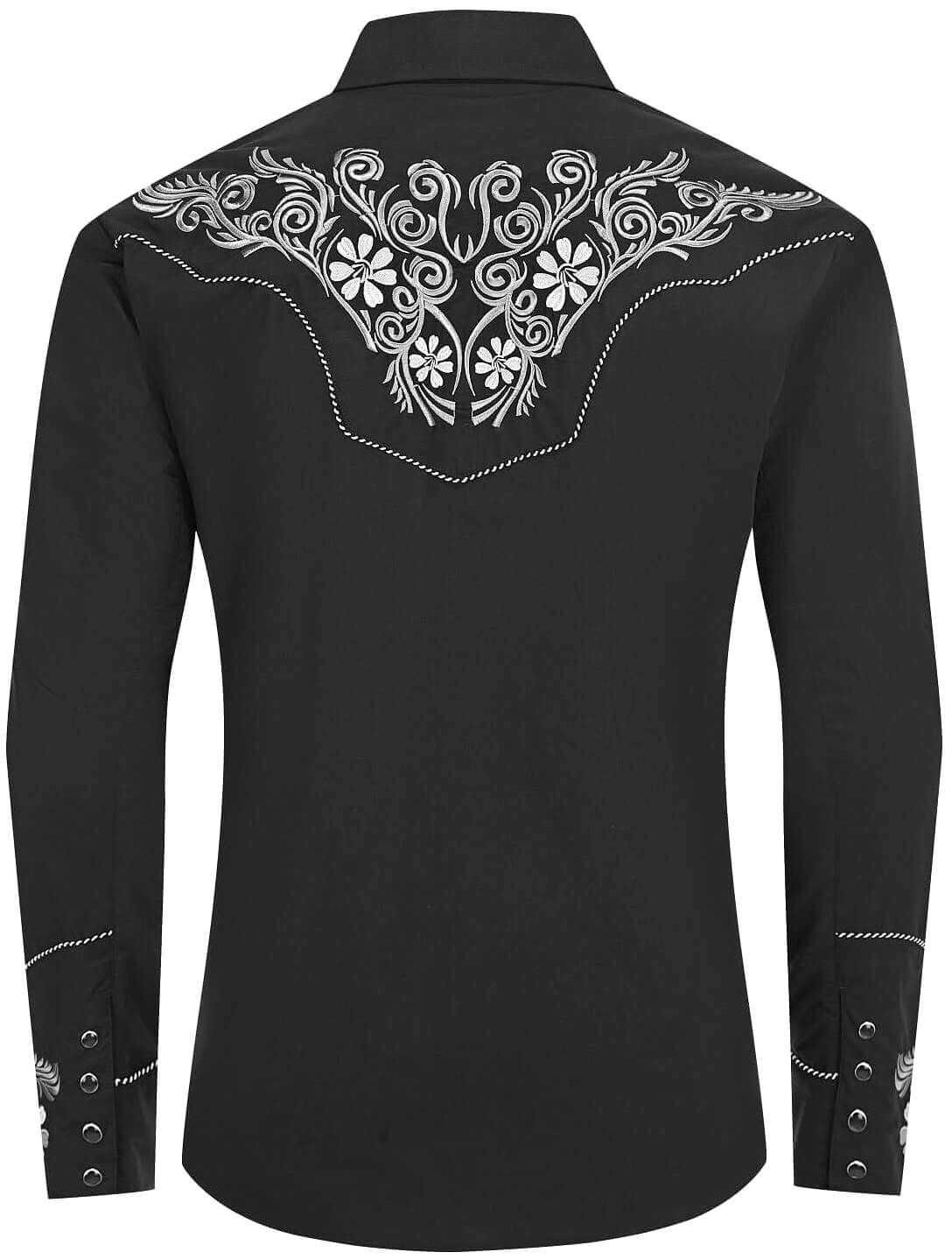 Dark Rider Men's Embroidered Western Pearl Snap Shirt