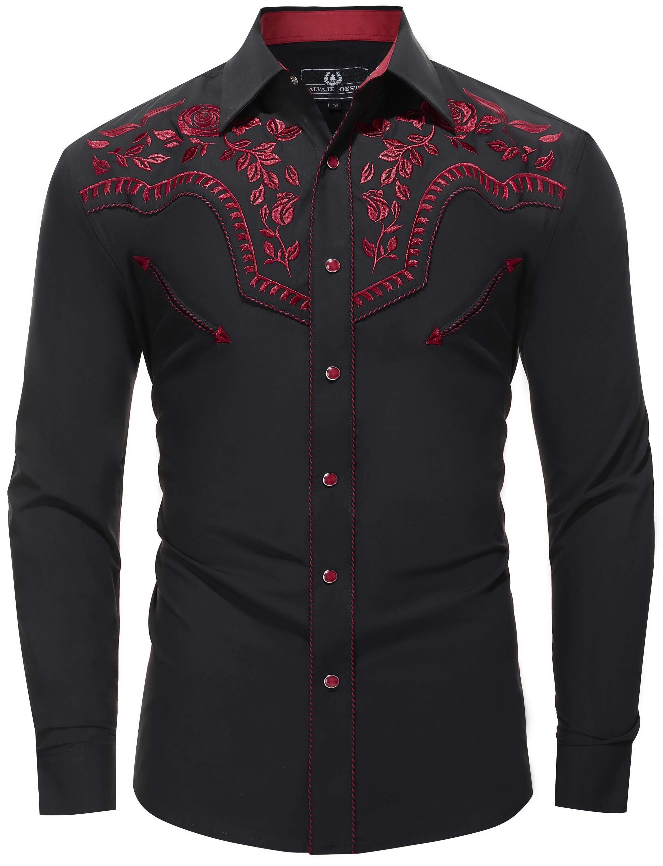 Gran Valor Men's Embroidered Western Pearl Snap Shirt