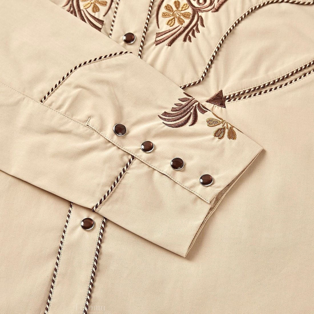 The Trailblazer Men's Embroidered Western Pearl Snap Shirt