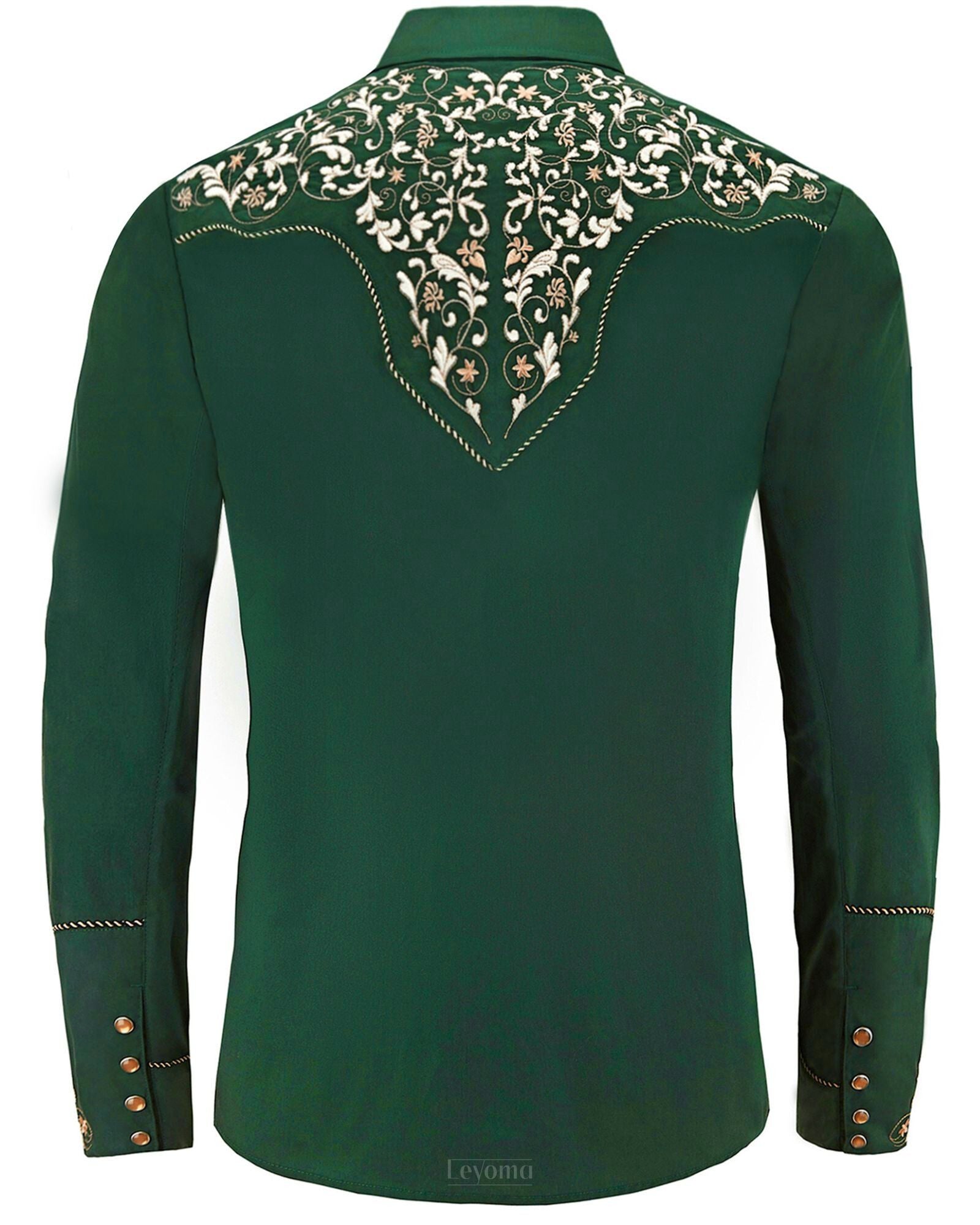 Natures Vista Men's Embroidered Western Pearl Snap Shirt