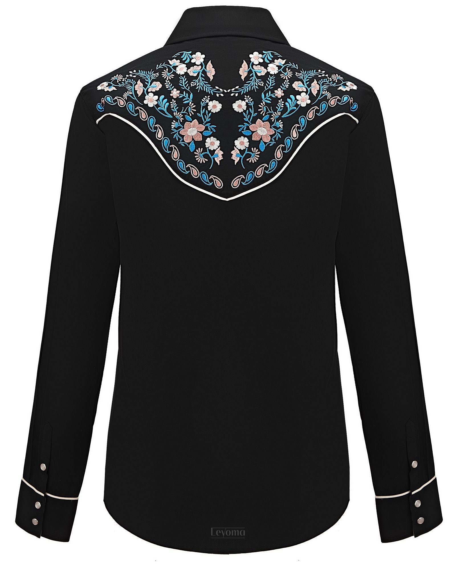 Women's Midnight Bouquet Embroidered Western Pearl Snap Shirt