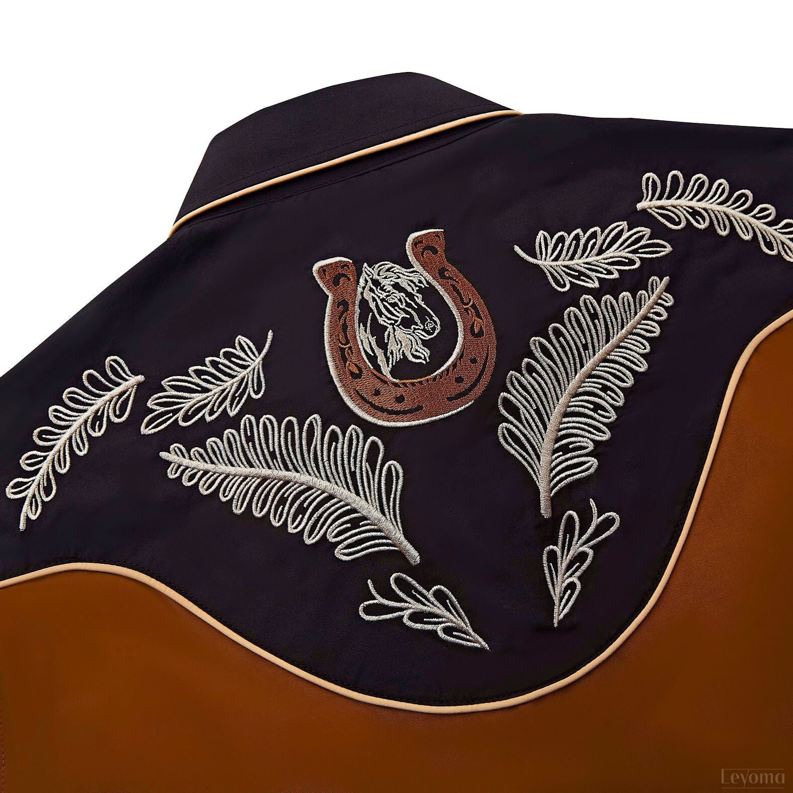 Coal & Auburn Men's Embroidered Western Pearl Snap Shirt