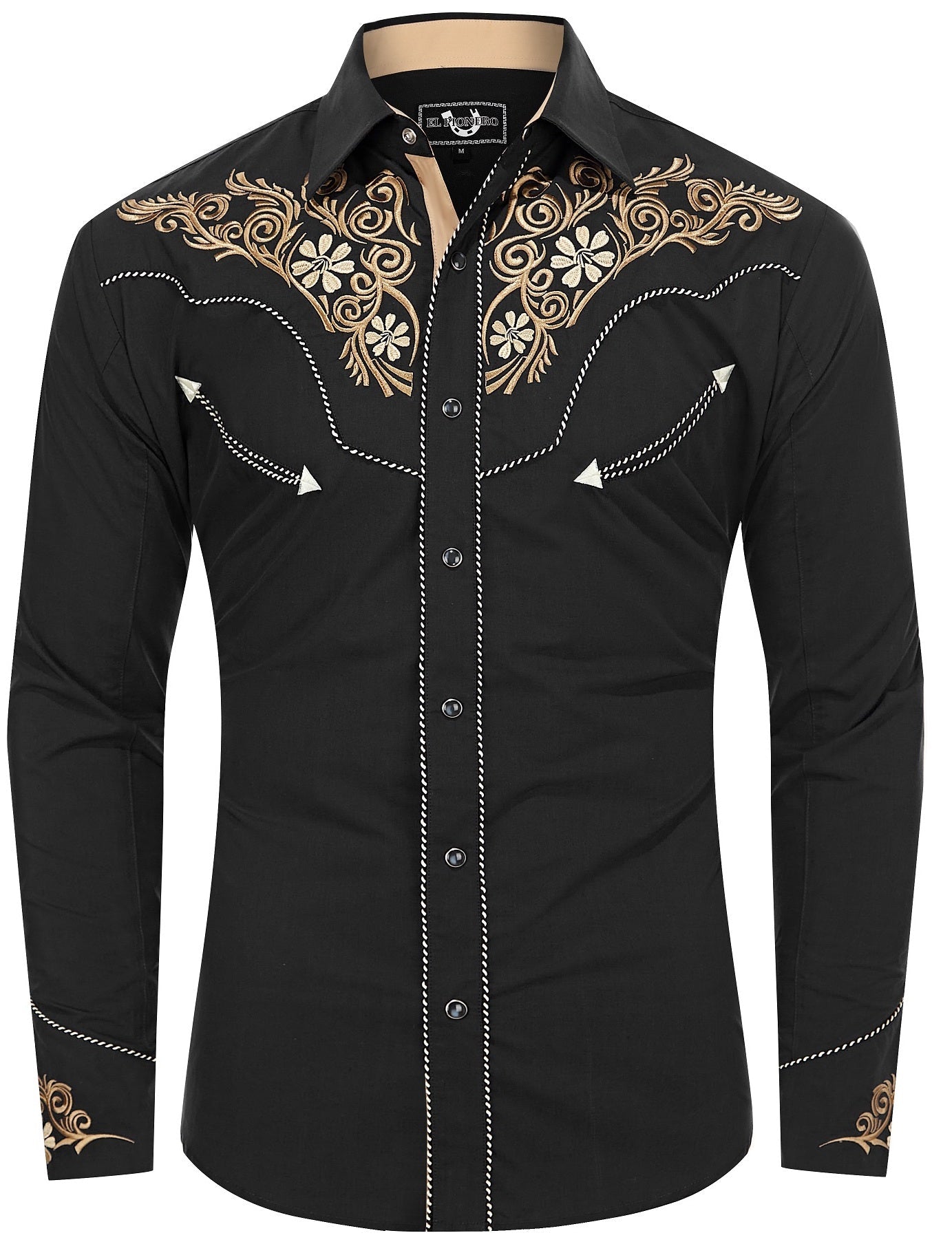 Moonlight Maverick Men's Embroidered Western Pearl Snap Shirt