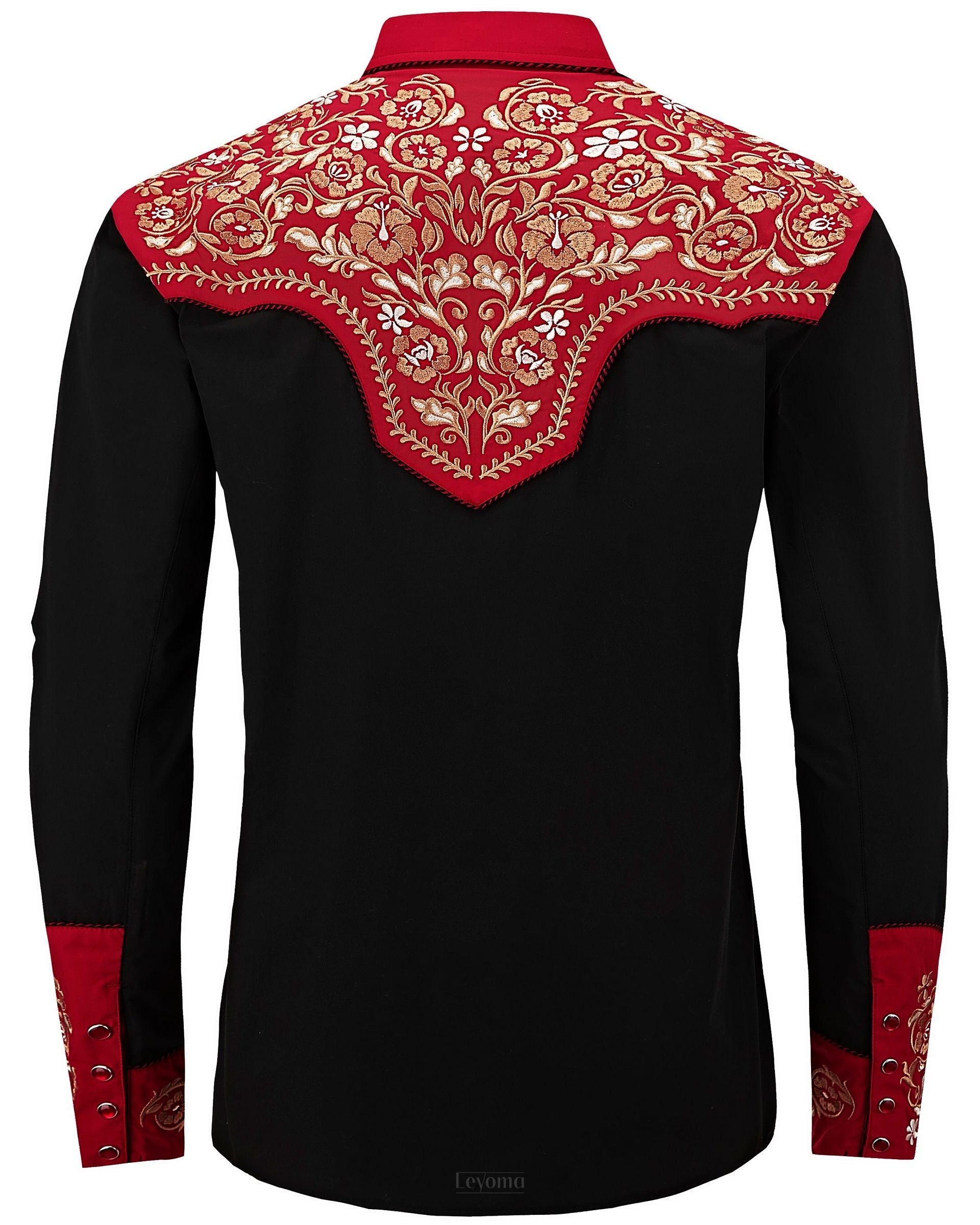 The Inferno Men's Embroidered Western Pearl Snap Shirt