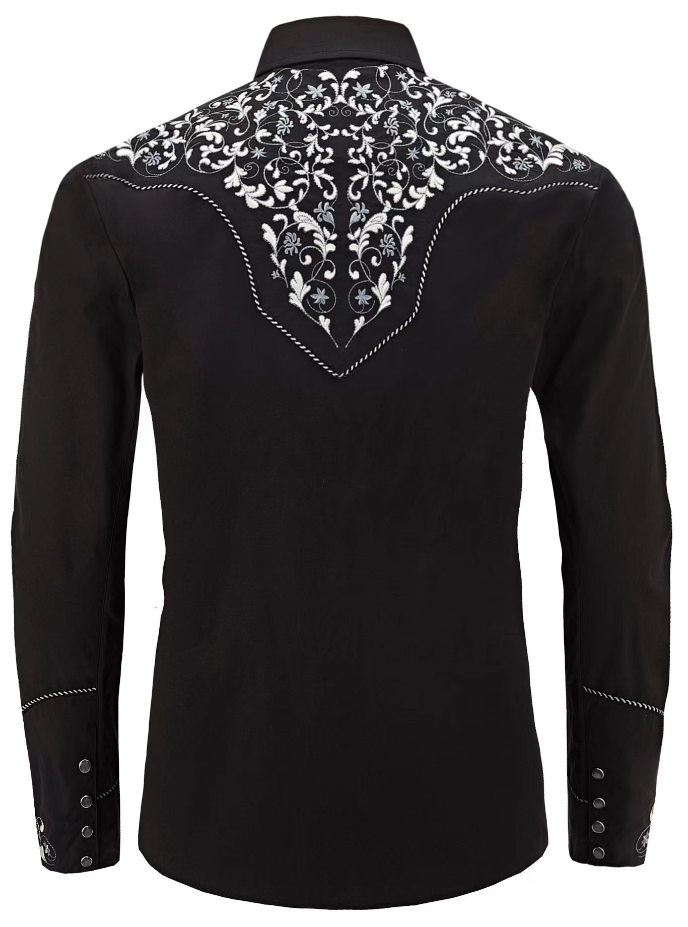 Fiero Sombra Men's Embroidered Western Pearl Snap Shirt
