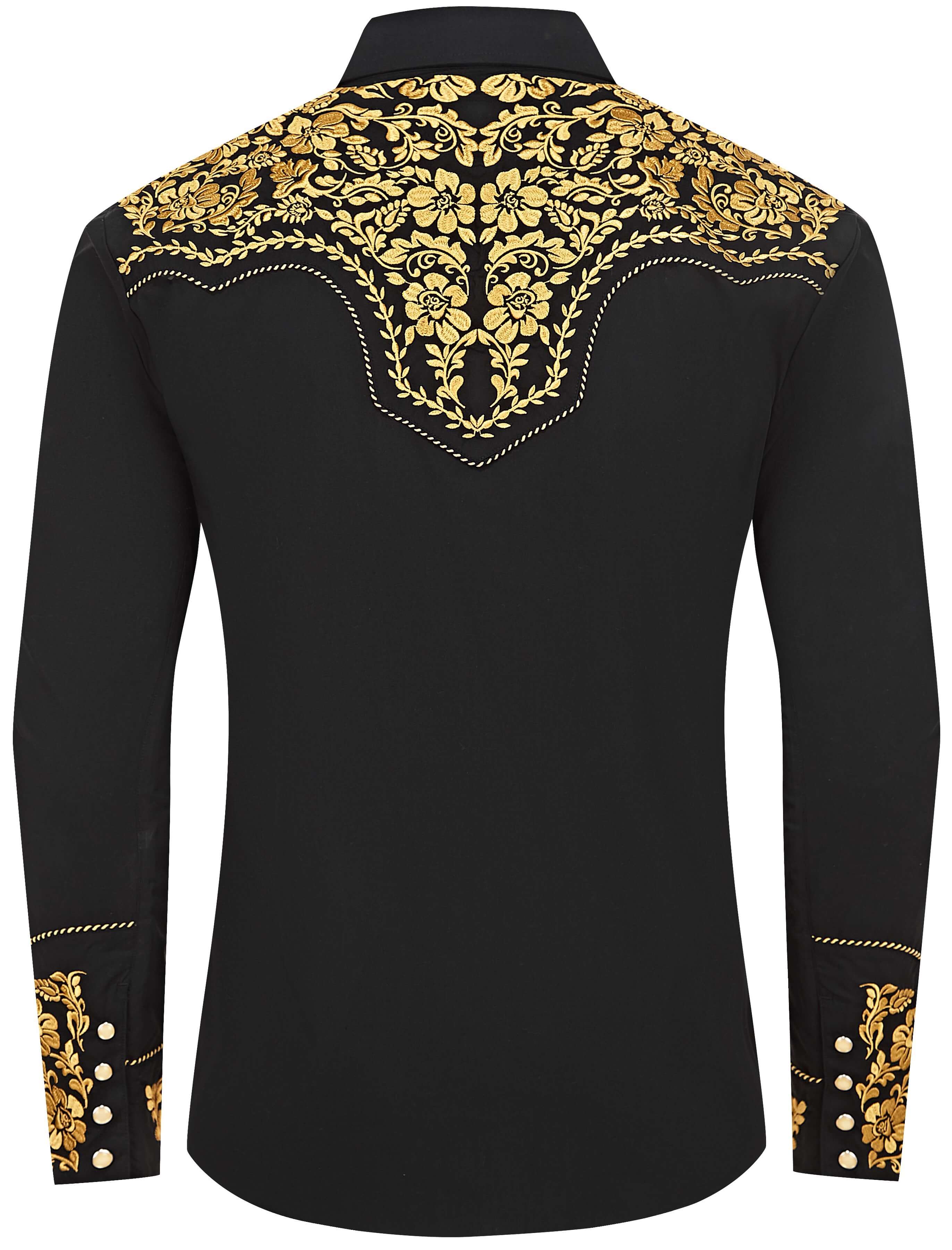 Lonesome Ranger Men's Embroidered Western Pearl Snap Shirt