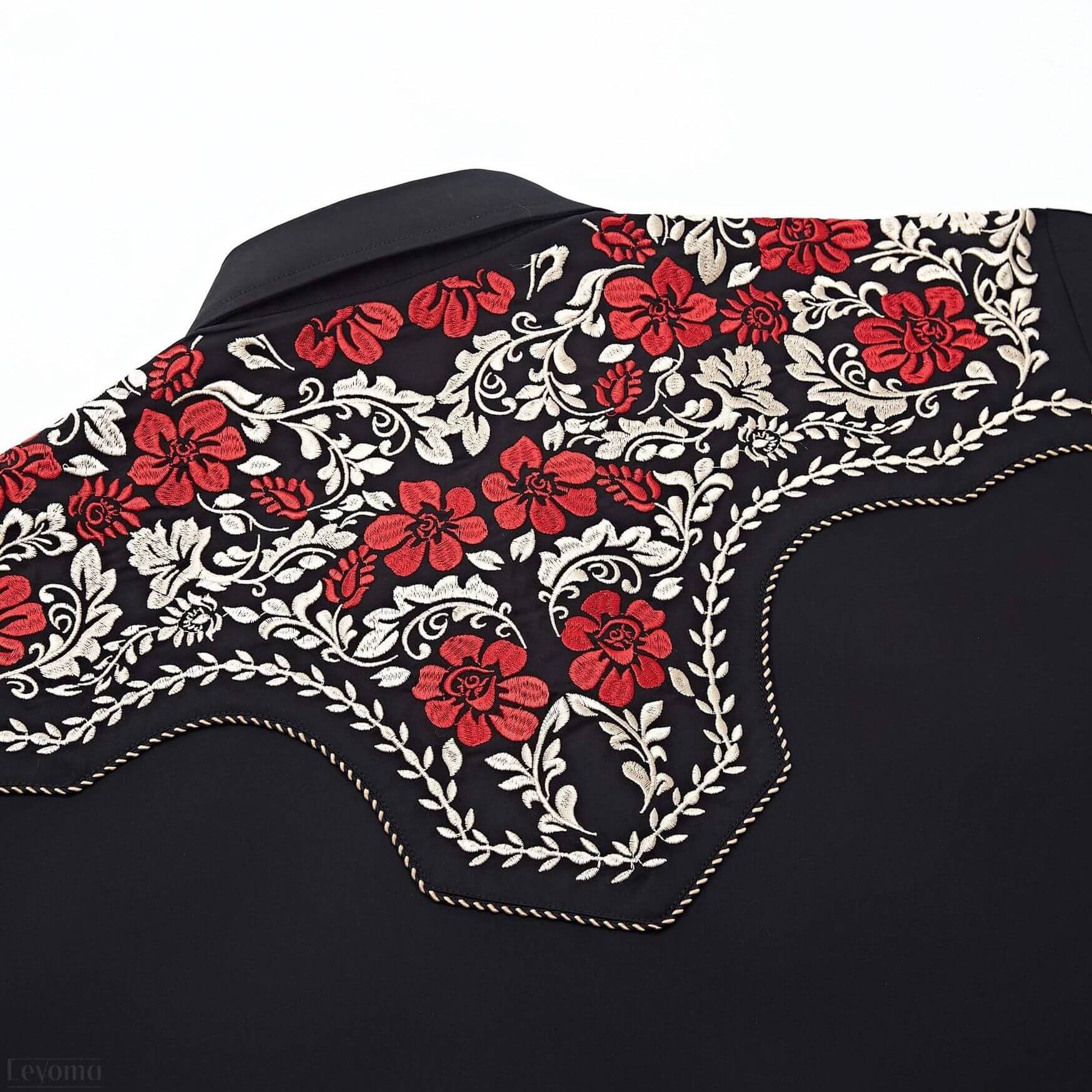 Cattle Ranch Men's Embroidered Western Pearl Snap Shirt