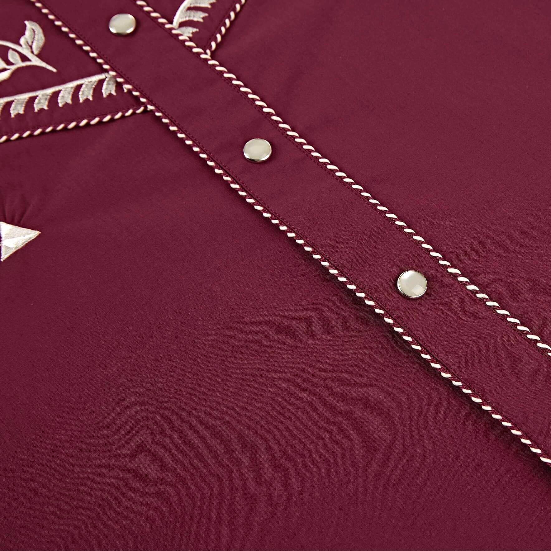 County Sheriff Men's Embroidered Western Pearl Snap Shirt
