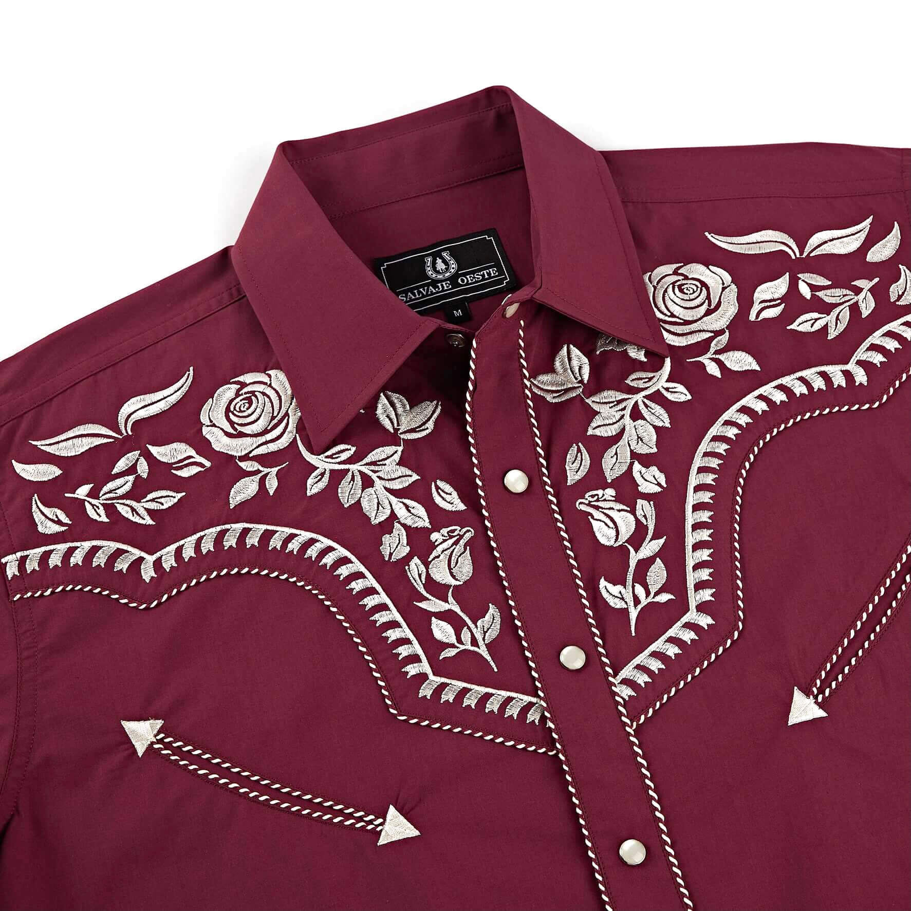 County Sheriff Men's Embroidered Western Pearl Snap Shirt