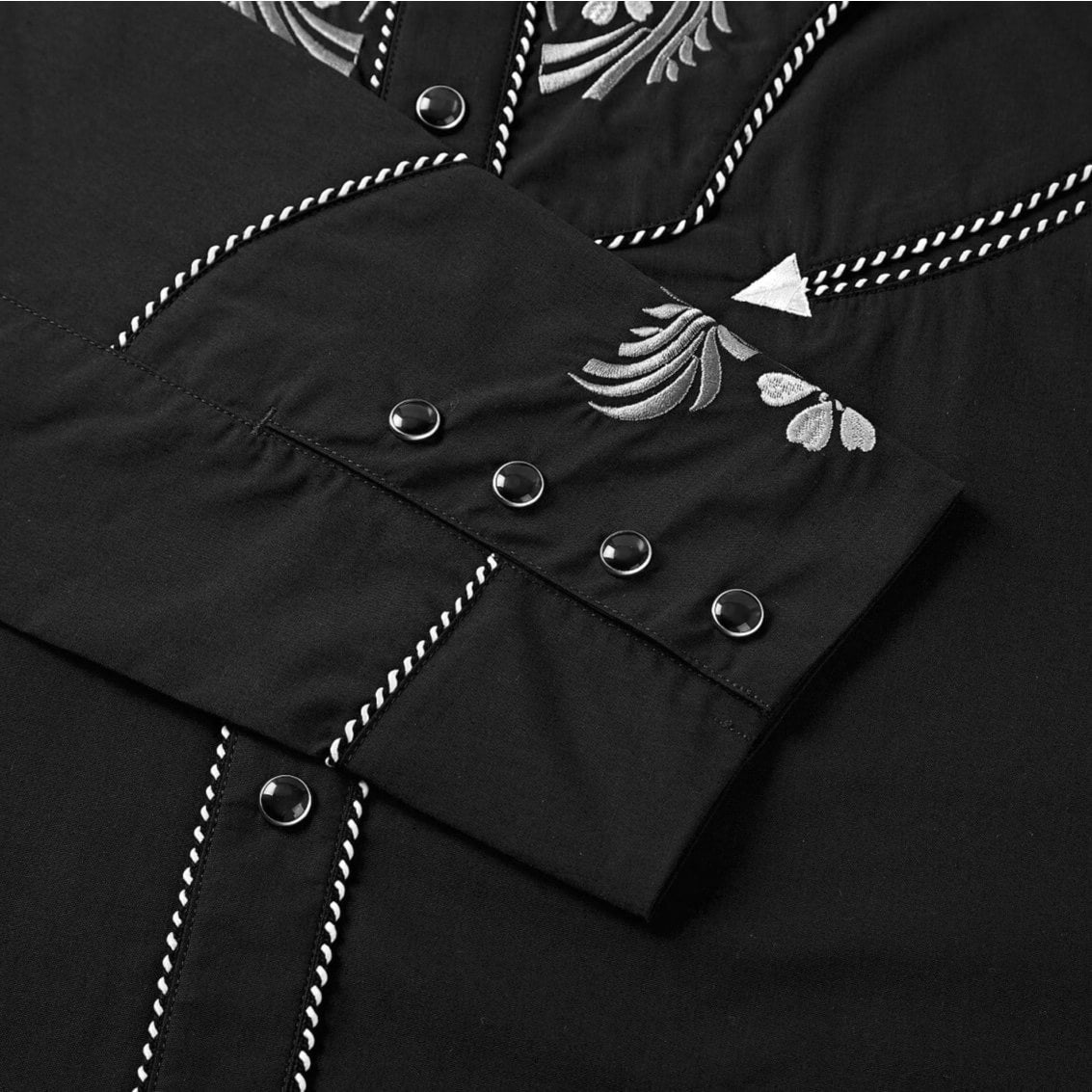 Dark Rider Men's Embroidered Western Pearl Snap Shirt