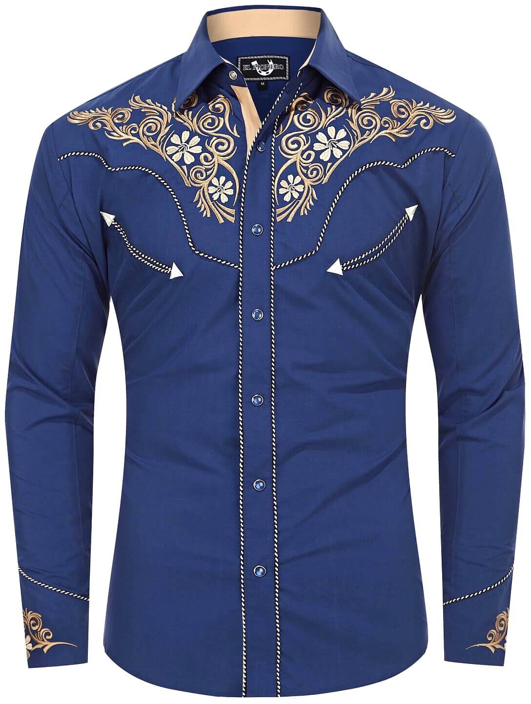 Desert Mirage Men's Embroidered Western Pearl Snap Shirt