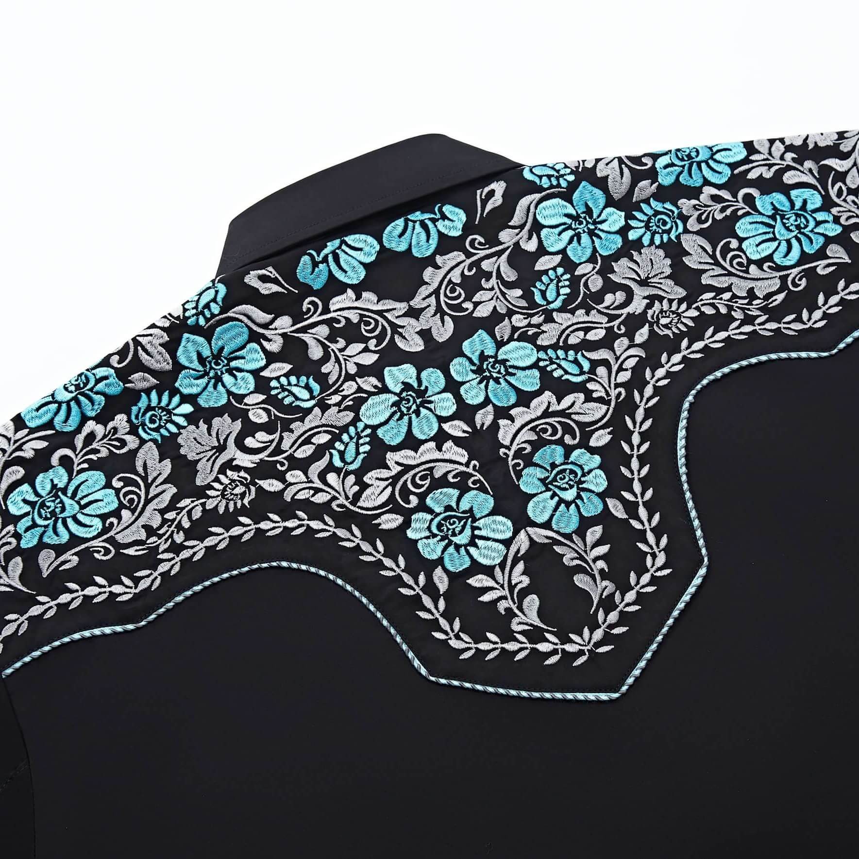Golfo de México Men's Embroidered Western Pearl Snap Shirt