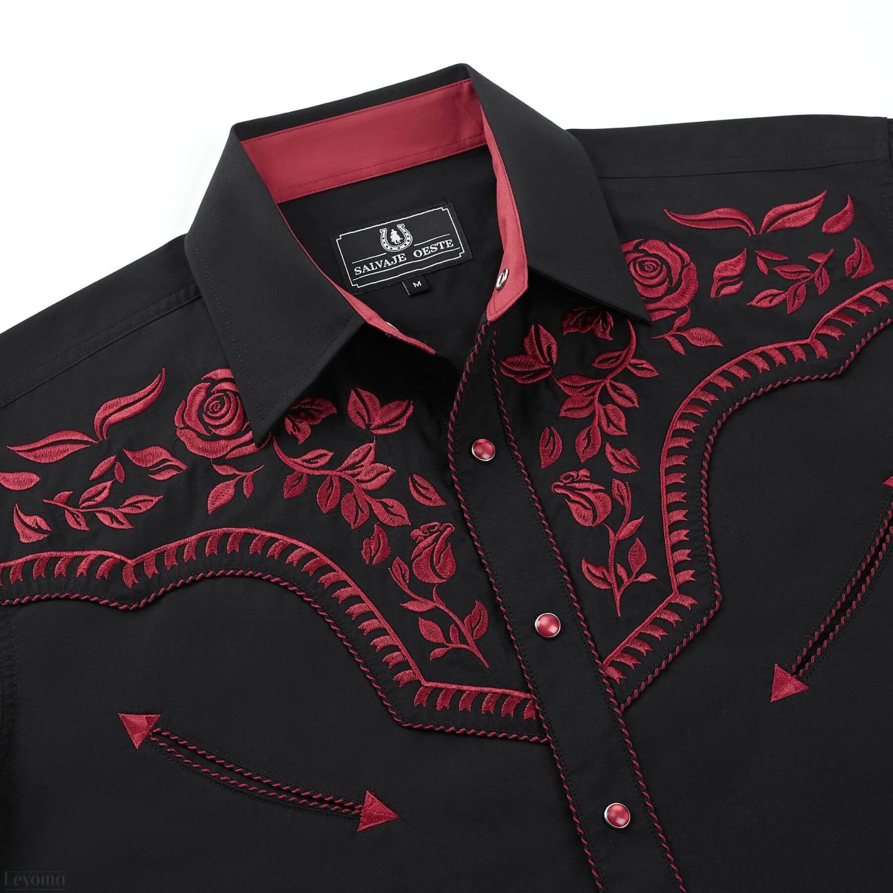 Gran Valor Men's Embroidered Western Pearl Snap Shirt