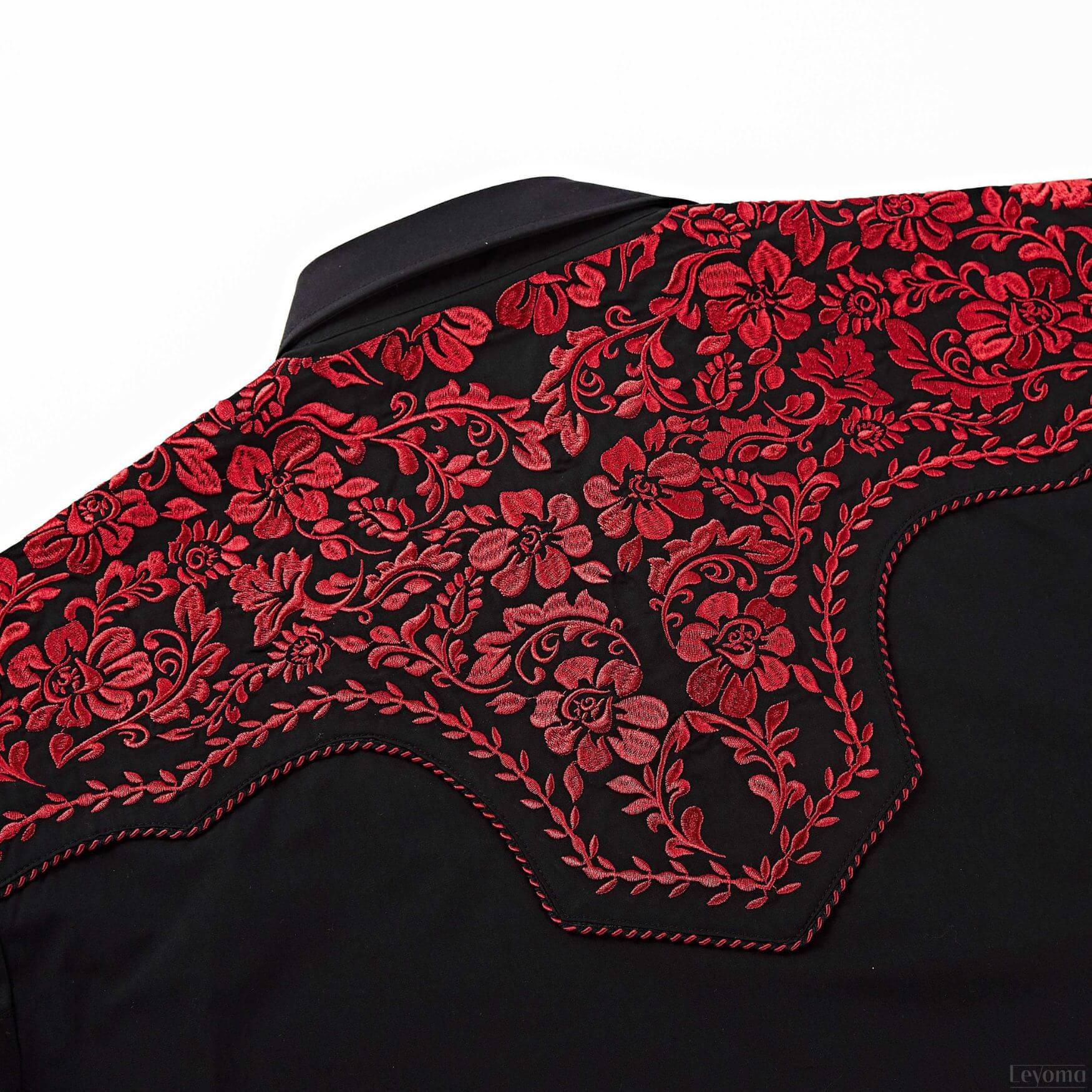 The Brave Bronco Men's Embroidered Western Pearl Snap Shirt