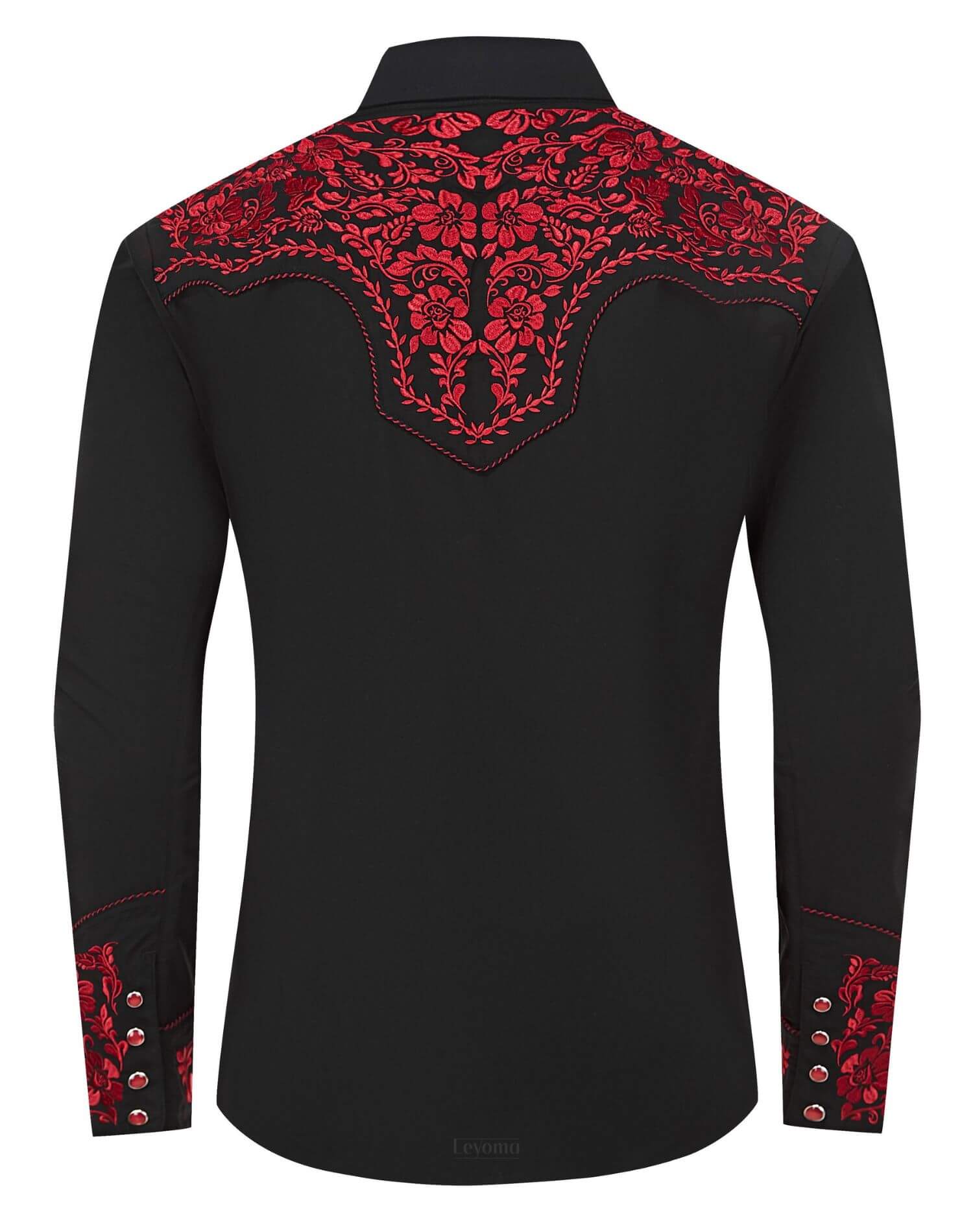 The Brave Bronco Men's Embroidered Western Pearl Snap Shirt