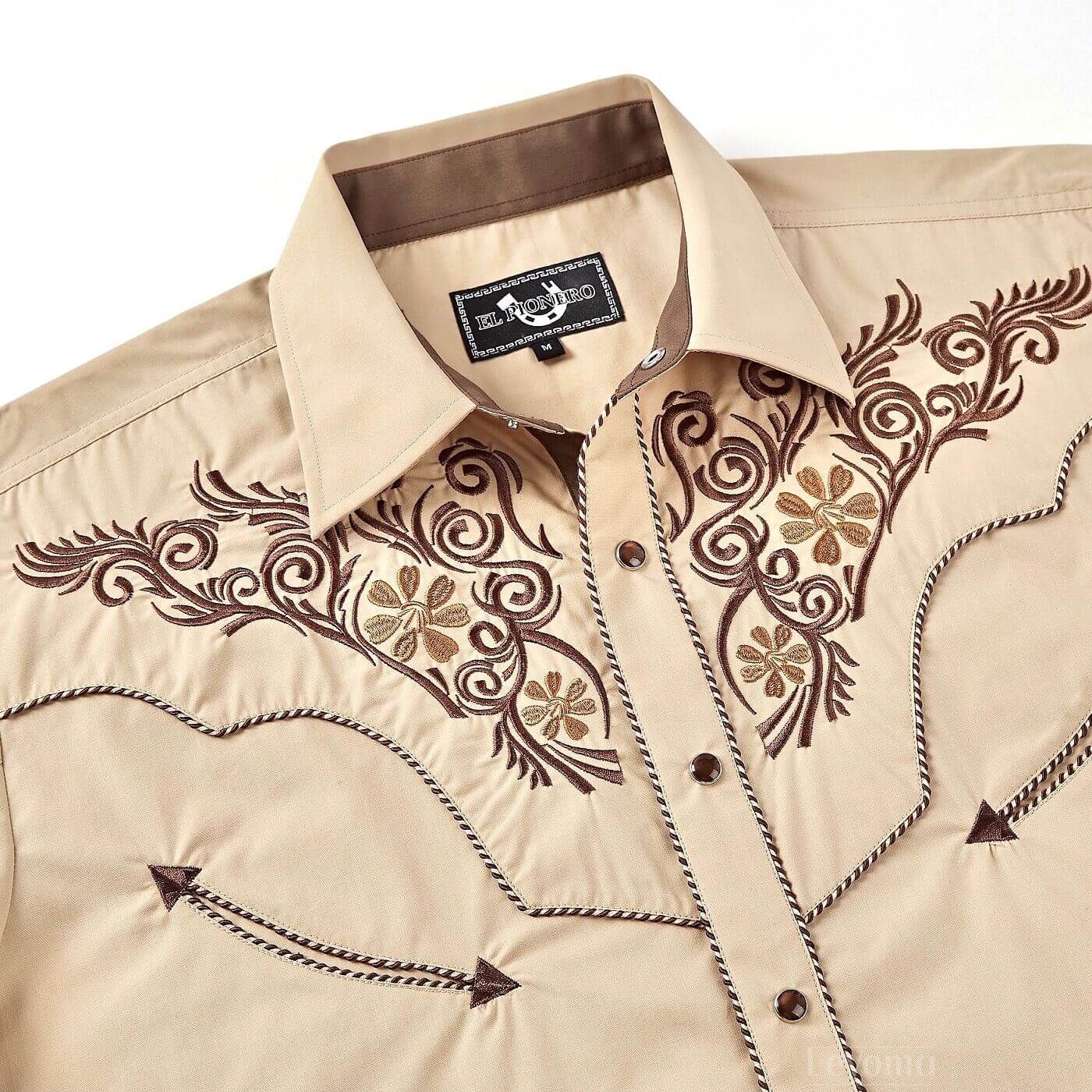 The Trailblazer Men's Embroidered Western Pearl Snap Shirt