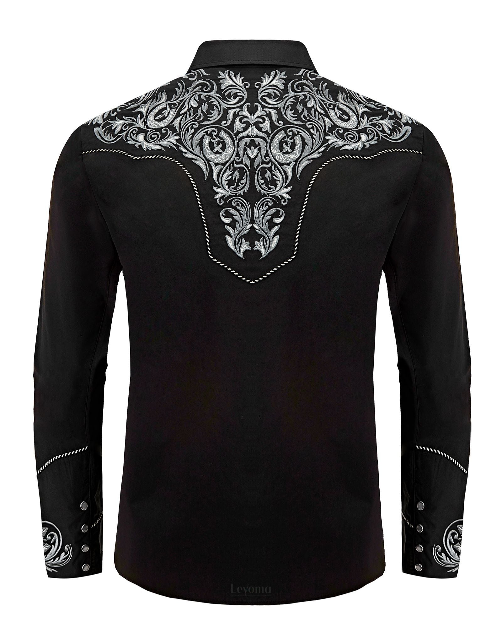 Black Hills Men's Embroidered Western Pearl Snap Shirt