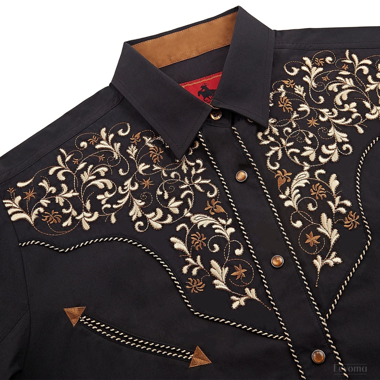 Midwest Traveler Men's Embroidered Western Pearl Snap Shirt